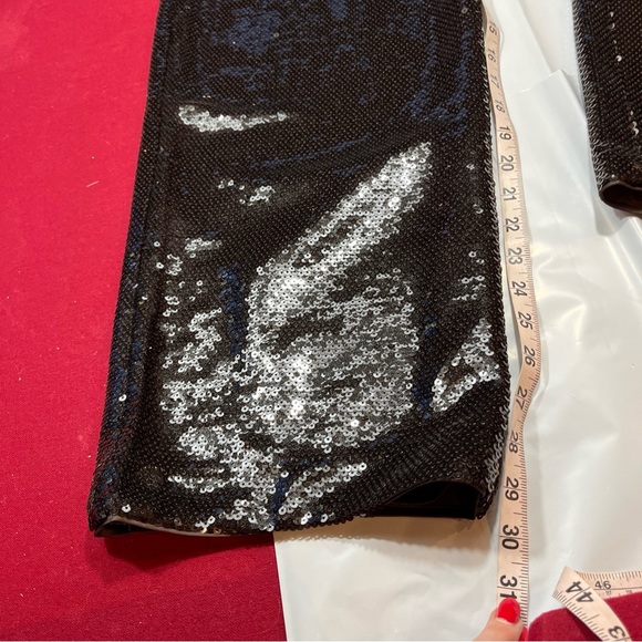 NEW H&M BROWN Sequined PANTS womens Size 14 formal Party Cocktail wide Flowy leg - Picture 13 of 16
